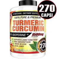 Turmeric Curcumin with Bioperine 1500mg (270 Capsules) Maximum Potency Pain Relief & Joint Support Supplement 95% Standardized Curcuminoids. Non-GMO Tumeric Gluten Free Turmeric with Black Pepper
