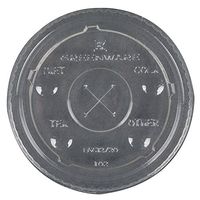 Greenware LGC16/24 Clear Polylactic Acid Drink Cup Flavor Buttons Lid with X-Slot (Case of 1000)