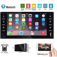 Car Stereo-Car Radio Bluetooth Universal Indash 7'' TFT HD Touch Screen Car MP5 Player Support Backup Camera/Mirror Link/FM/AUX/TF/RCA/USB for Toyota Corolla