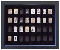 Tiny Treasures, LLC. Black Zippo Lighter Display Frame for 32 Zippo Lighters (not included)