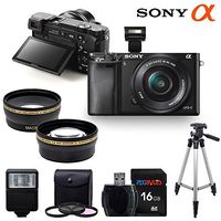 Sony Alpha a6000 ILCE6000 Interchangeable Lens Camera with 16-50mm Power Zoom Lens + Pixi-Basic Accessory Bundle