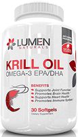 Krill Oil - Powerful Omega 3 Oil & Fatty Acids EPA DHA Supplement with Phospholipids & Astaxanthin - Supports Healthy Heart, Boosts Brain Function & Improves Joint Health - 30 Liquid Softgels