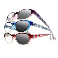 Transition Photochromic 3 Color Gradient Artist Reading Glasses UV400 Protect Sunglasses (All 3 Colors, 3.5)