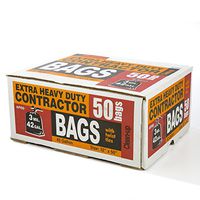 World & Main Extra Heavy Duty Contractor Bags, 42 Gallon, 50 Bags