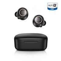 Langsdom Wireless Earbuds, Bluetooth 5.0 Headphones, Touch Control & Volume Control Stereo Bass & Qualcomm aptX,IPX6 Waterproof 32H Playtime Bluetooth Earphones for iPhone Android(Black)