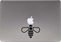 Bee Cartoon Vinyl Decal Sticker for Computer MacBook Laptop Ipad Electronics Home Window Custom Walls Cars Trucks Motorcycle Automobile and More (Black)
