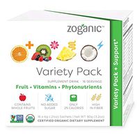 Organic Herbal Supplement Drink Mix - Daily Multi Vitamin, Energy, Digest and Immune Support, Pure Fruit Extract, Variety Pack-16 Packets