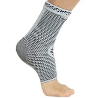 Neotech Care Ankle Support Sleeve (1 Unit) - Bamboo Fiber Knitted Fabric - Light, Elastic & Breathable - Medium Compression - Sports, Exercise, Gym - Right or Left Foot, Men, Women - Grey (Size M)