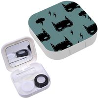 Portable Contact Lens Case Box Travel Kit Mirror + Bottle + Tweezers Container Holder [ Kids Super Hero ]