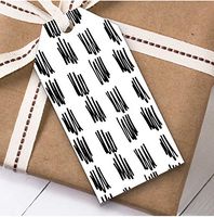 Black & White Squiggles Christmas Gift Tags (Present Favor Labels)