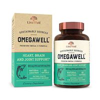 OmegaWell Fish Oil: Heart, Brain, and Joint Support | 800 mg EPA 600 mg DHA - Natural Lemon Flavor, Enteric-Coated, Sustainably Sourced - Easy to Swallow 30 Day Supply