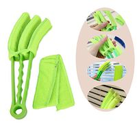 Buytra Window Blinds Cleaning Brush Duster Cleaner for Air Conditioner Car Window Venetian Blinds Shades Shutters with 2 Microfiber Sleeves, Green