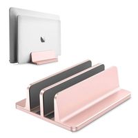 Vertical Laptop Stand,BECEMURU Aluminum Laptop Holder Desktop Space Saving Notebook Laptop Mount Support Base Adjustable Dock Width Fit For All MacBook,Surface,Chromebook,Samsung,Huawei,HP (Rose gold)