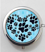 BlackKey Dog Paw Black Color 3-Compartment Decorative Pocket Gift Box Case Organizer for Pill, Color 1-184