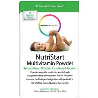 Rainbow Light - NutriStart Multivitamin Powder, Nutritious Support for Growing Infants and Toddlers with Choline and Vitamins D3, K and C, Vegetarian, Gluten-Free, 6 Months to 4 Years Old, 25 Packets