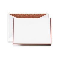Crane Red Bordered Note with Parlor Scallop Lining (CF1629)