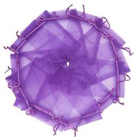 Wuligirl 100pcs Sheer Organza Bags 5‘’x7‘’ Purple Drawstring Packages License Jewelry Lipstick Pouches Baby Shower Party Wedding Favors Cookies Candy Bags(100pcs Purple 5X7)