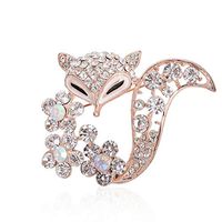 3D Animal Pearl Rhinestone Crystal Vintage Enamel Brooch Pin Brooches Fox Owl Daily Fashion Jewelry Girls Jewerly Cheap Women Styling | StyleID - 12@Fox