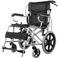 JUFU Wheelchair Foldable Portable Manual Wheelchair Trolley Elderly Scooter Touring Car Solid Tire Four Styles | (Color : Yellow)