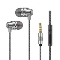 JIES Wired Earphones in Ear Headphones Noise Cancelling Earbuds Bass Stereo Headsets with Microphone & Volume Control & Remote for iPhone Android iPod iPad Mp3 Tablet Laptop (Grey)