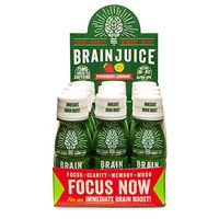 BrainJuice Brain Booster Shot, Strawberry Lemonade | Liquid Drink Supplement for Improved Energy, Memory, Focus, Clarity & Mood, Gluten-Free, Non-GMO | 2.5 fl oz, 12 Count