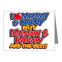 Note Cards (10 Pack) I Love Mommy Daddy Mamaw Papaw
