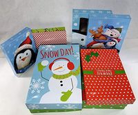 10 Pack " Assorted Heavy Weight Gift Boxes & Lids, Santa Buddies - Three Small (8 in x 11 in x 1.44 in), Five Medium (14.25 in x 9.44 in x 1.88 in), Two Large (11 in x 17 in x 2.5 in) "