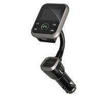 AMJFB Car Mate 6 Wireless FM Transmitter Bluetooth Handsfree Car Kit with USB Charging Port, Music Control and Remote Control for Smartphones and Tablets,C