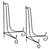 (2 Pack) Iron Display Stand Large Black Iron Easel Plate Display Photo Holder Stand, Displays Picture Frames,Decorative Plates, Tablets and Art 17 Inch