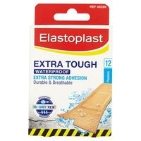 Elastoplast Tough Waterproof Fabric Plasters - Pack Of 12 Plasters