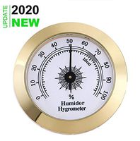 Cigar Hygrometer, Anync Round Hygrometer for Cigar Humidor, Cigar Box/Cigar Cabinet 2 inch Diameter Gold