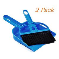 MYSBIKER Mini Dustpan and Broom Set,Cage Cleaner for Reptile, Hedgehog, Hamsters,Degus,Chinchilla,Guinea Pig,Rabbits and Other Small Animals,Cleaning Tool Set for Animal Waste (2, blue)