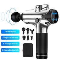 Massage Gun,Professional DeepTissue Muscle Massager 20 Speed Cordless Electric High-Intensity Handheld Percussion Vibration Body Massager Device 6 Heads for Sports Drill Recovery and Pain Relief