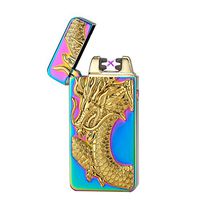 Toyo Three-dimensional Relief Cross Double Fire Lighter USB Rechargeable(C3)