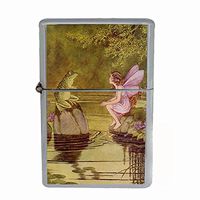 Perfection In Style Wind Proof Dual Torch Refillable Lighter Vintage Frogs Design 006