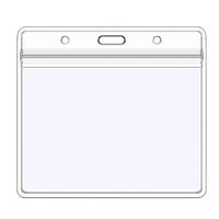 KEYLION 10 Pack Heavy Duty Horizontal ID Card Name Tag Badge Holder with Waterproof Type Resealable Zip, Plastic Single Layer Thickness 0.4mm Thicker 60% Than Standard 0.25mm