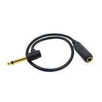 Duttek 90 Degree 6.35mm(1/4 inch) Stereo Male to 6.35mm (1/4 inch) Female Stereo Headphone Guitar Extension Cable Cord, Gold Plated Audio Cable Stereo Extender