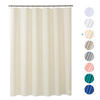 Plastic Shower Curtain, 72" W x 84" H EVA 8G Shower Curtain with Heavy Duty Clear Stones and Rust-Resistant Grommet Holes, Waterproof Thick Bathroom Plastic Shower Curtains Without Chemical Odor-Beige