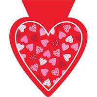 Heart Shaped Valentine's Day Cello Bags, 240 ct