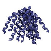 CT CRAFT LLC 6" Length, 6 Count Self-Adhesive Curly Bows Gift Wrap Accessory - Navy with dots