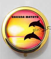 BlackKey Hakuna Matata On Sunset 3-Compartment Decorative Pocket Gift Box Case Organizer for Pill, Color 2 -1290