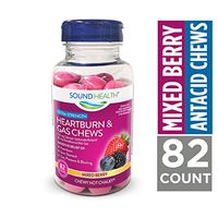 SoundHealth Extra Strength Heartburn and Gas Relief Chews, Mixed Berry Flavor, 82 Count Bottle
