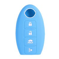 XUHANG Sillicone key fob Skin key Cover Remote Case Protector Shell for Nissan Teana Murano Maxima Pathfinder Rogue Versa 370Z Sentra Altima Smart Remote 4 button Light Blue