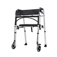 LBYMYB Elderly Walker Adjustable Height with Seat Pulley Rehabilitation Walker with Hand Brake Wheelchair
