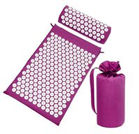 Back Acupressure Mat Set, Yoga Massage Mat with Pillow & Carrying Bag for Back/Body Pain Treatment, Relaxation