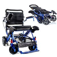 Geo Cruiser LX, Weighs just 55 lbs with Battery - Supports 350 lbs. Opens & Folds in just Seconds. Electric Motorized Folding Wheelchair (Blue)