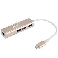 Gracelife Premium USB C Hub to 3-Port USB 3.0 Hub with Ethernet Adapter for USB Type-C Devices for Apple MacBook12/2016, MacBook2017, MacBook Pro13 15, ChromeBook Pixel and More