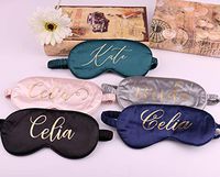Personalized Satin Sleep Mask for Women Men Adult, Valentine's Day Gift Bridal Shower Mother of The Bride Favors Monogram Eye Blindfolder, Multiple Color Available