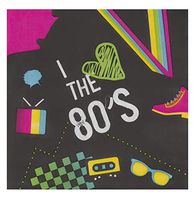 Cocktail Napkins - 150-Pack Luncheon Napkins, Disposable Paper Napkins Totally 80s Party Supplies, 2-Ply, Unfolded 13 x 13 Inches, Folded 6.5 x 6.5 Inches