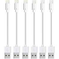 Short Replacement iPhone Charger Cable [6 Pack 8 INCHES] Boost Certified Charging Cable Fast Charger Data Cord for Phone X 8 7 6S 6 Plus SE 5 Case Pad 2 3 4 Mini, Pad Pro Air, Pod Nano Touch(White)